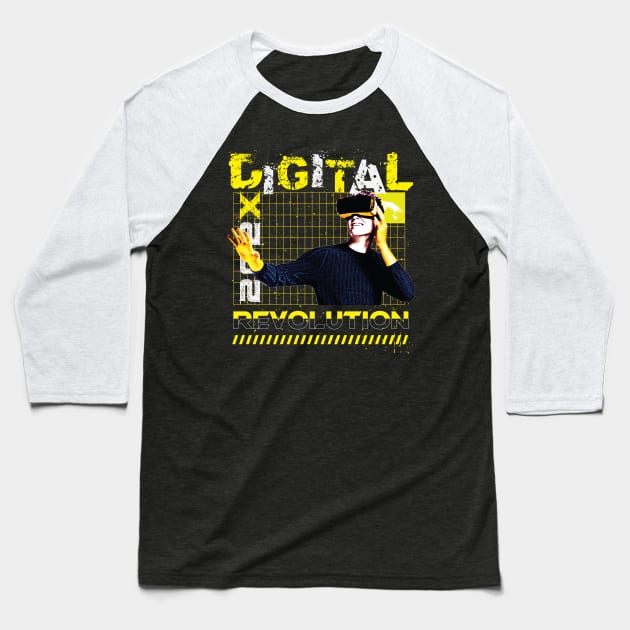 Digital Revolution Baseball T-Shirt by RadioaktivShop